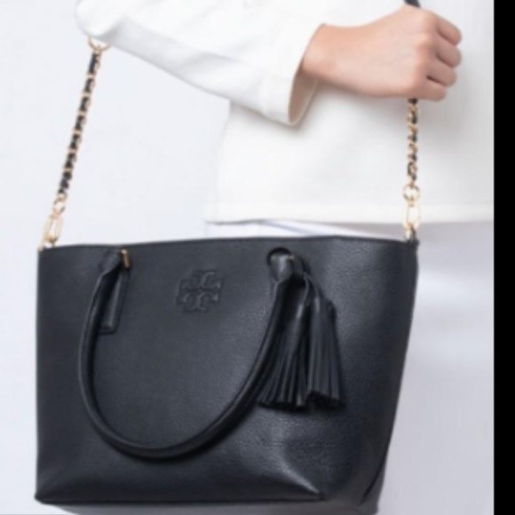 Tory Burch Handbags - Tory Burch Black Thea Small Convertible Tote